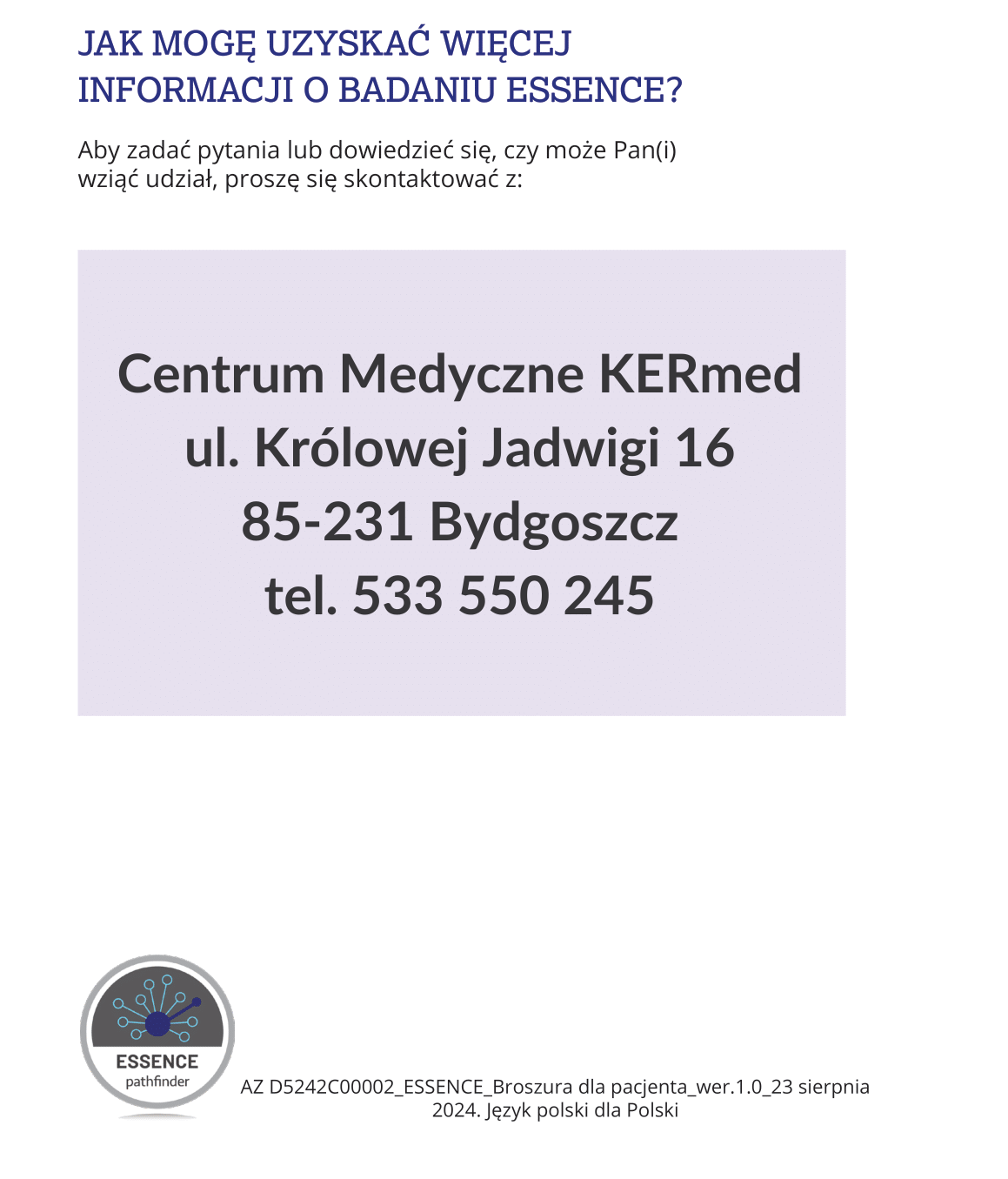 Informacja dla Pacjentów - ESSENCE str.5
